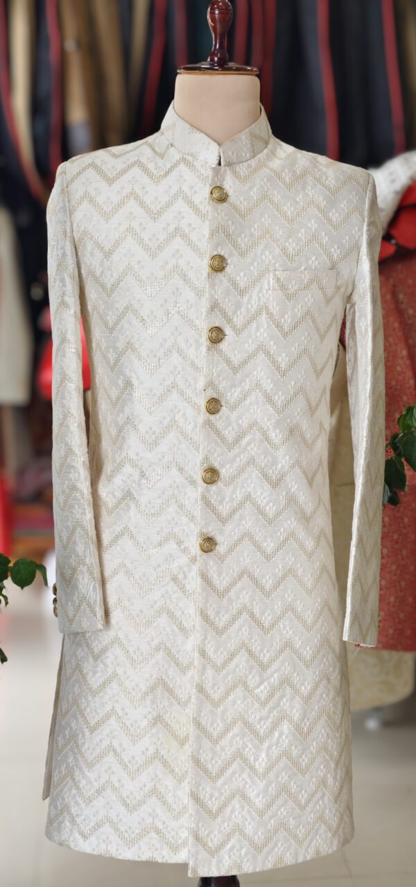 Sherwani Silver White