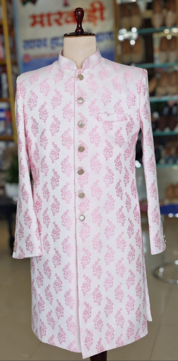 Sherwani White Pink